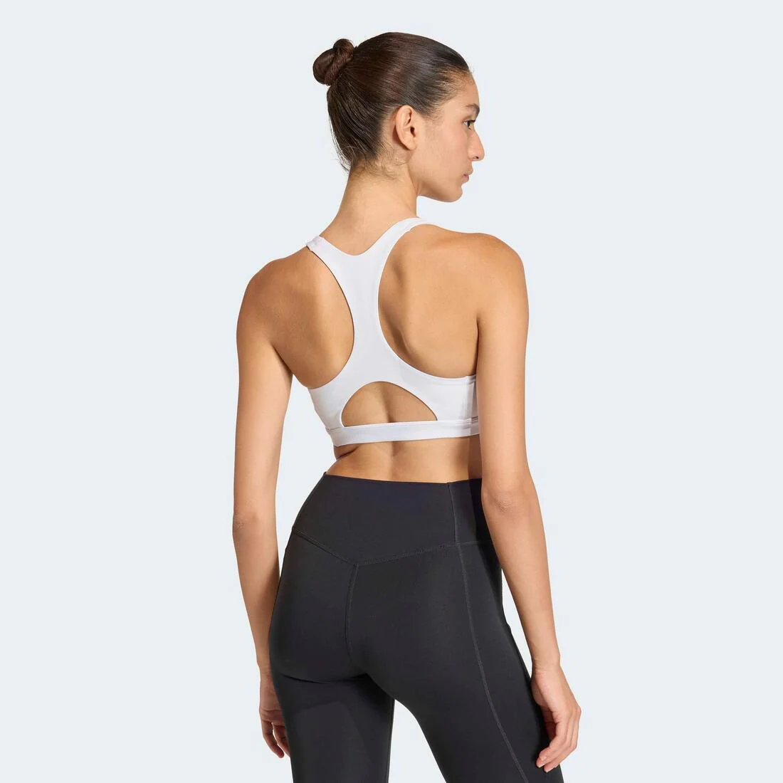 Optime Essentials Workout Medium Support Bra, White - Image 6