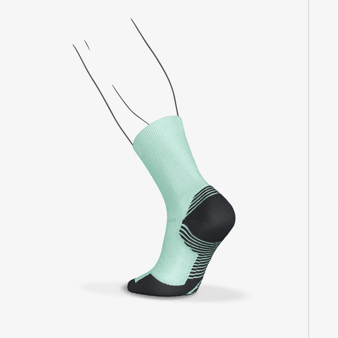 PACK OF 2 PAIRS OF RUN500 THICK MID-CALF RUNNING SOCKS - Image 9