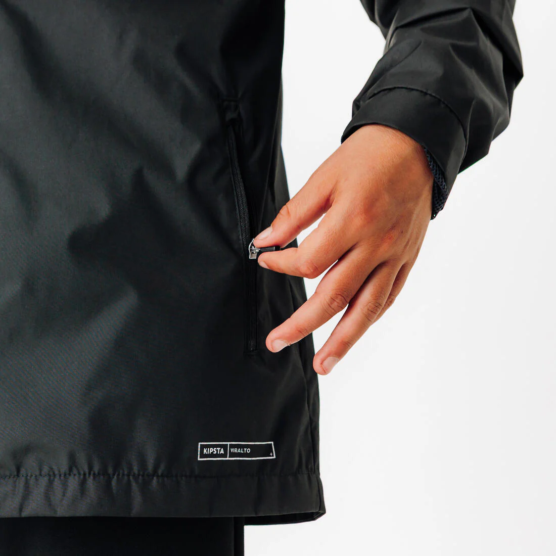 Kids’ football rain jacket, Viralto Club Junior black - Image 5