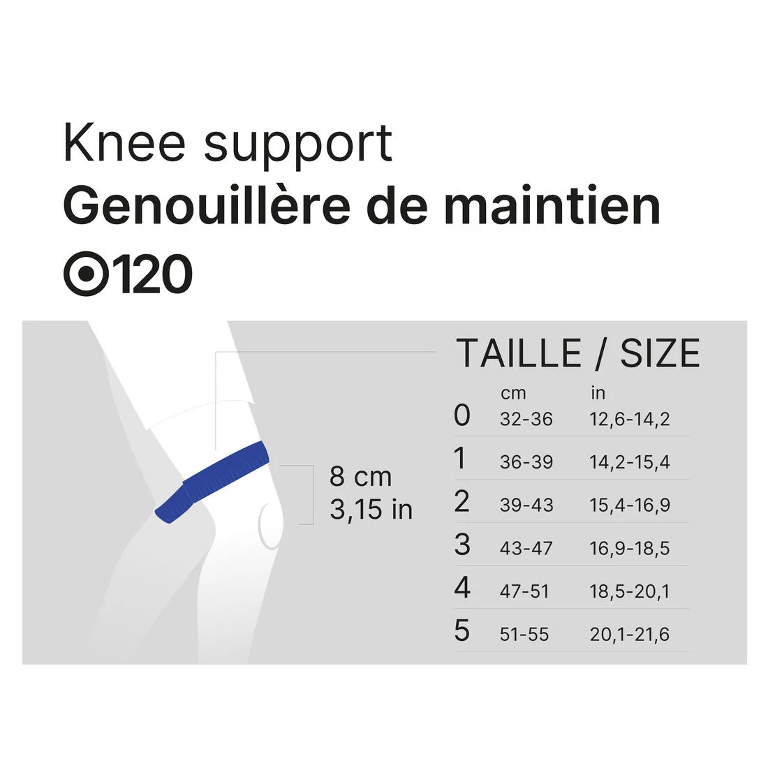 Right or left knee support with side reinforcements - Image 2