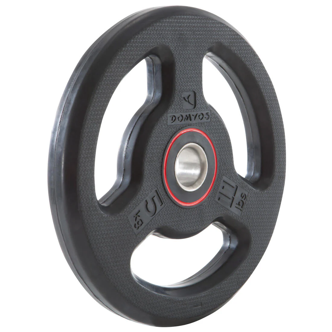 Rubber Disc Weight with Handles 1 Inch / 28mm 5 kg, Partly Recycled Cast Iron