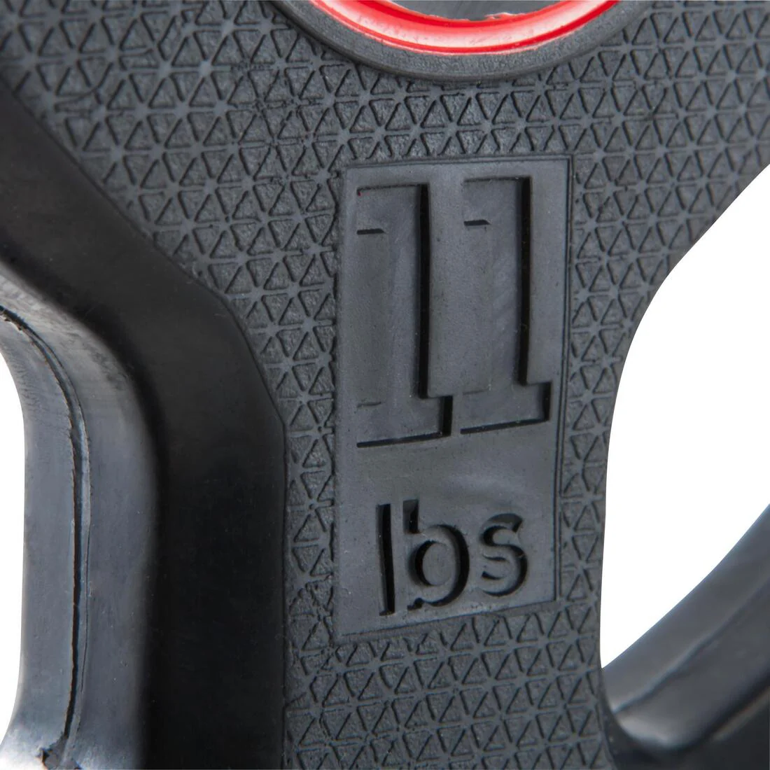 Rubber Disc Weight with Handles 1 Inch / 28mm 5 kg, Partly Recycled Cast Iron - Image 4