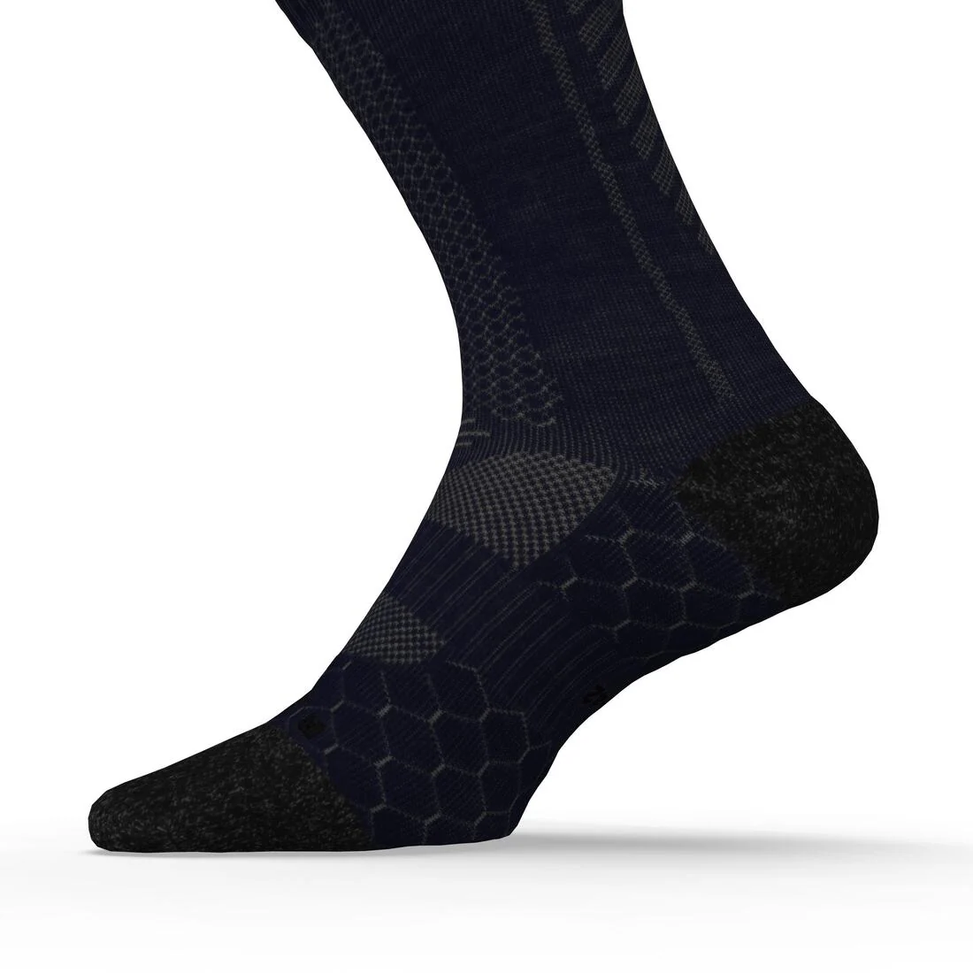 RUN900 MERINO WOOL MID-CALF RUNNING SOCKS - BURGUNDY - Image 3