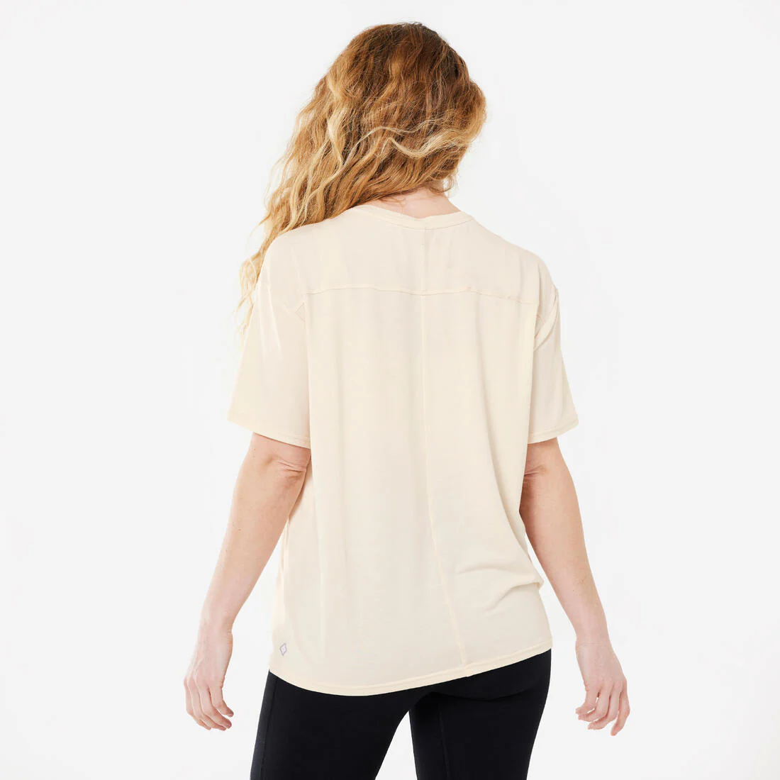 Short-Sleeved Pregnancy Breast-Feeding Yoga T-Shirt - Beige - Image 4