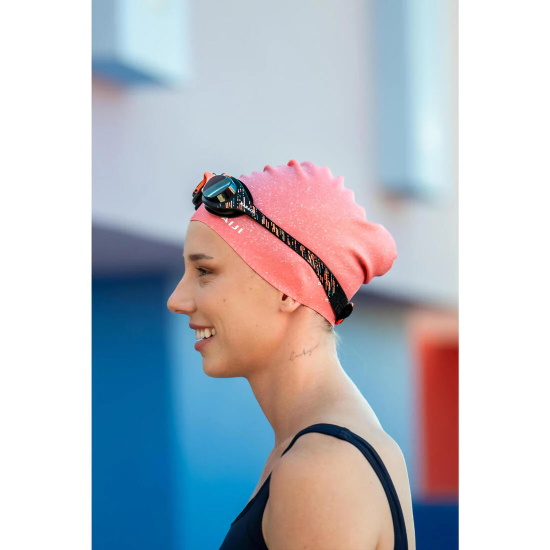 Silicone swimming cap - one size - long hair - Image 7