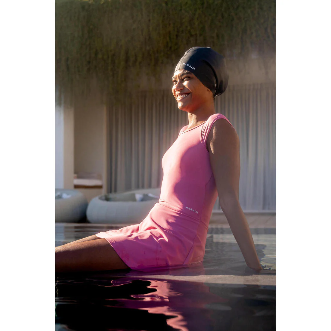 Silicone swimming cap - one size - long hair - Image 8