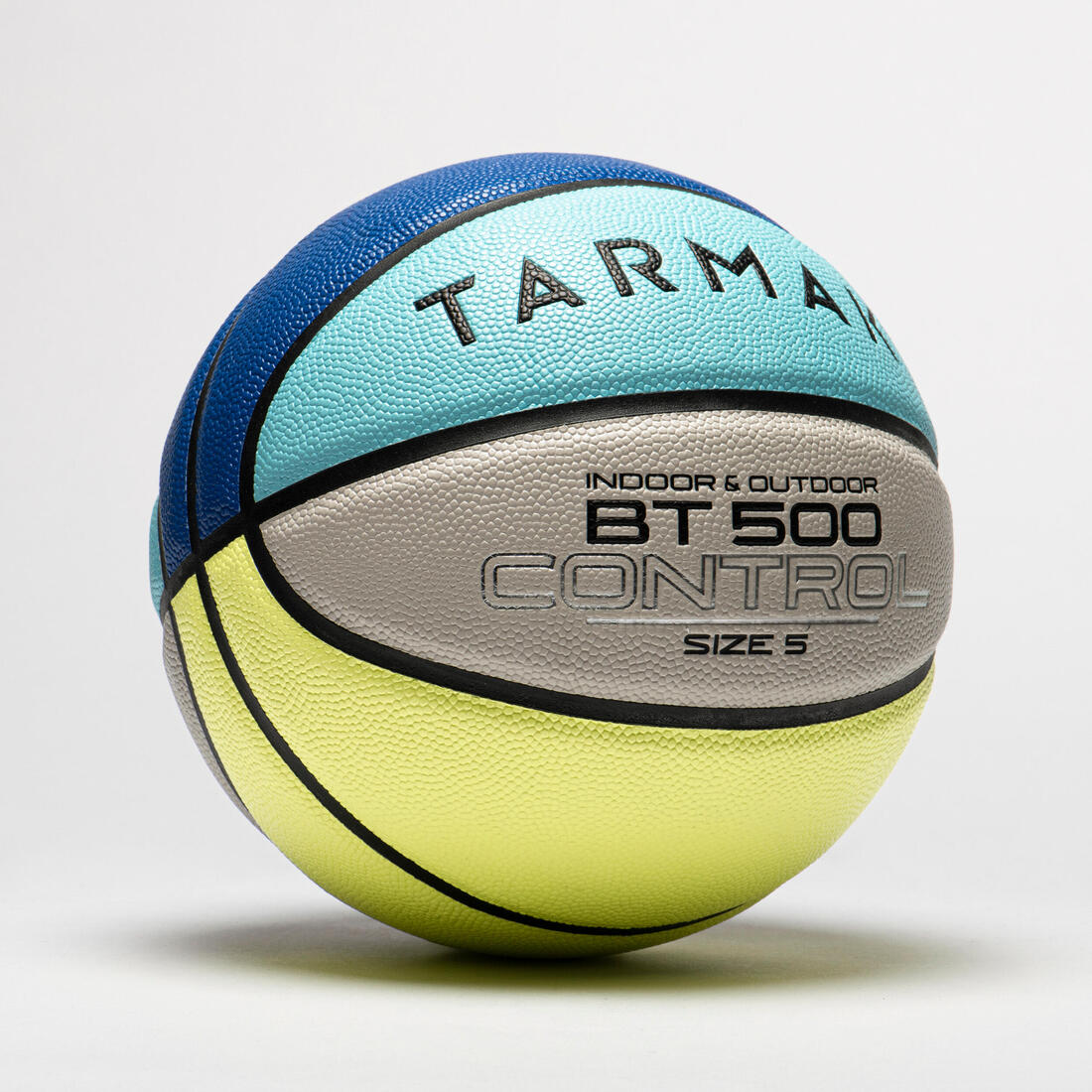 Size 5 Basketball BT500 - Blue/Grey/Yellow - Image 2