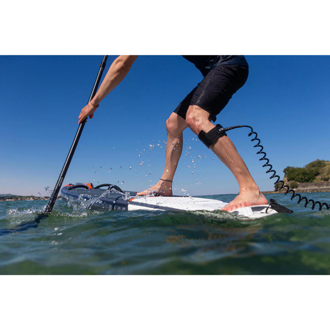 Spiral Knee Leash Stand-Up Paddle Black - Image 10