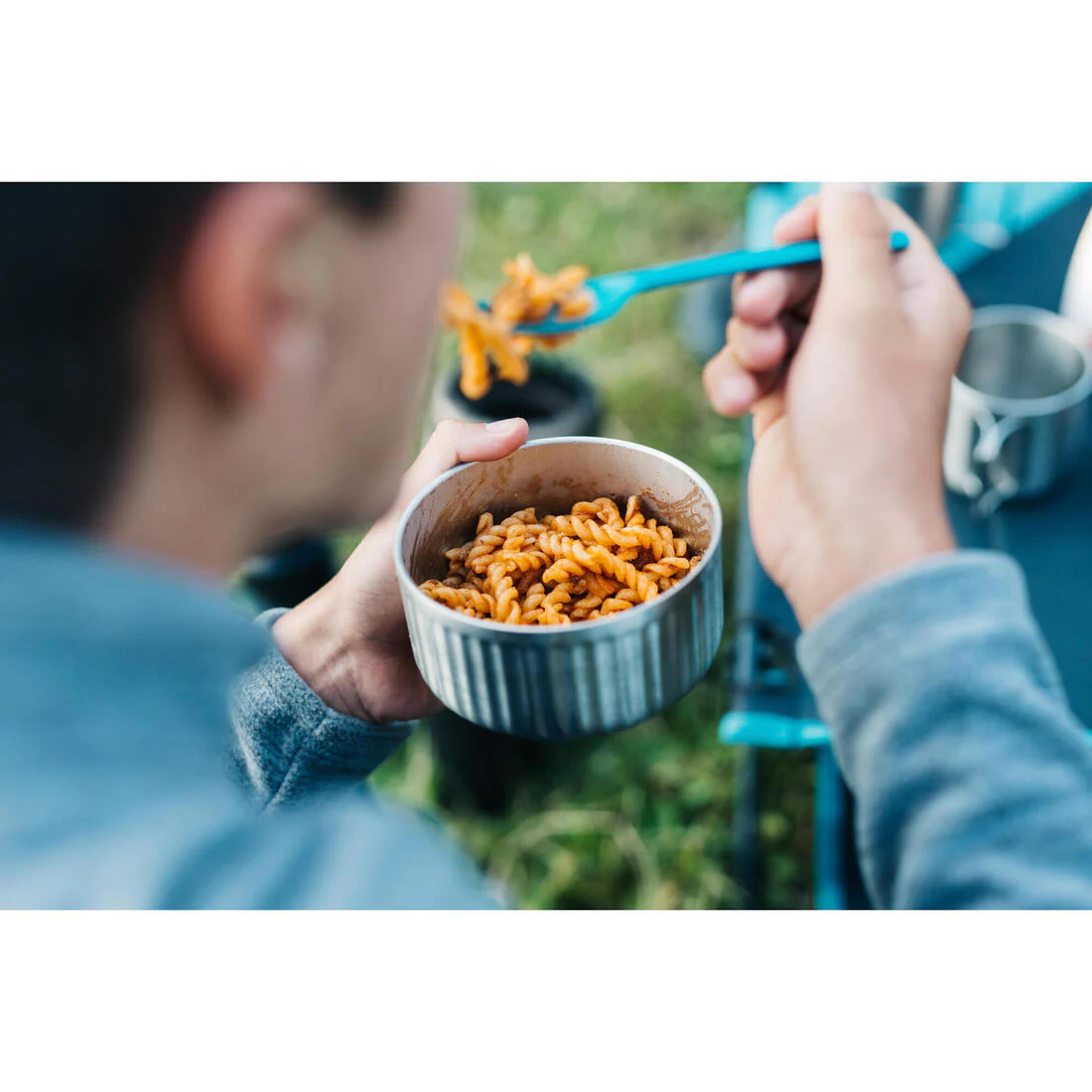 Stainless Steel Isothermal Food Box for Hiking MH500 0.8 L with Bowl Black - Image 3