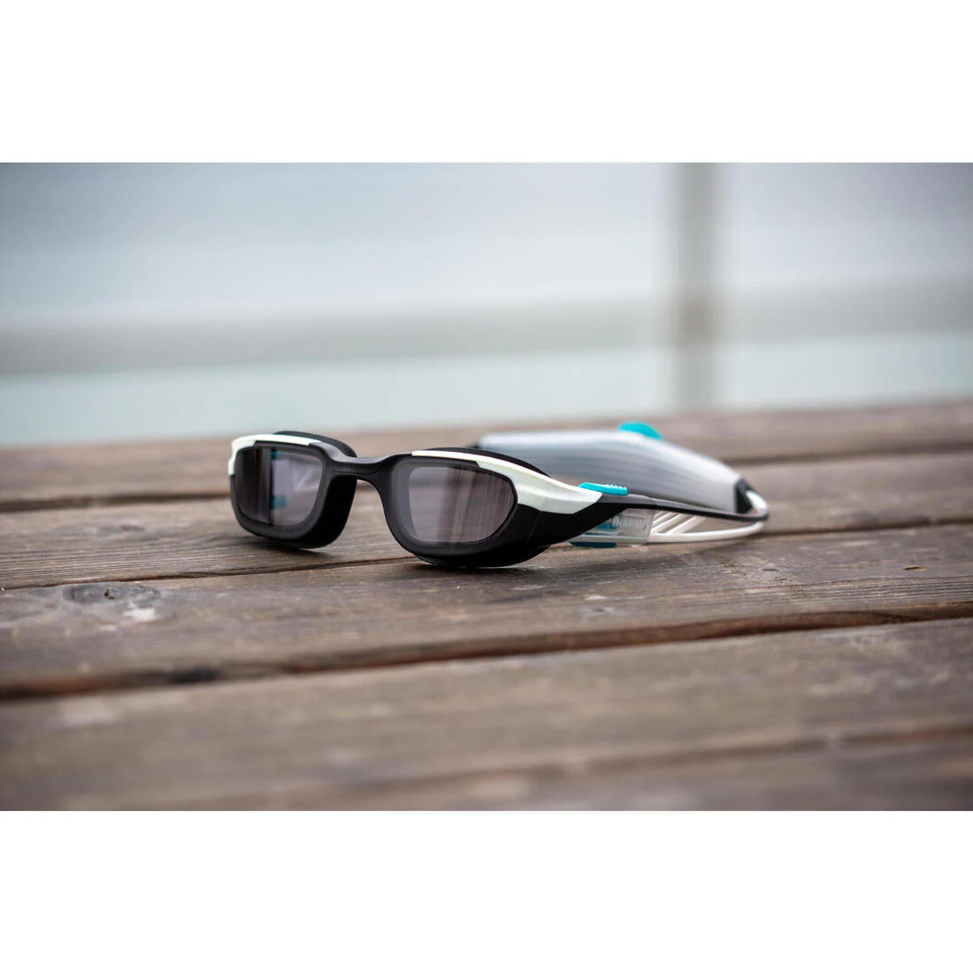 Swimming goggles - TURN Size S - Smoked Lenses - White/Black/Turquoise - Image 7