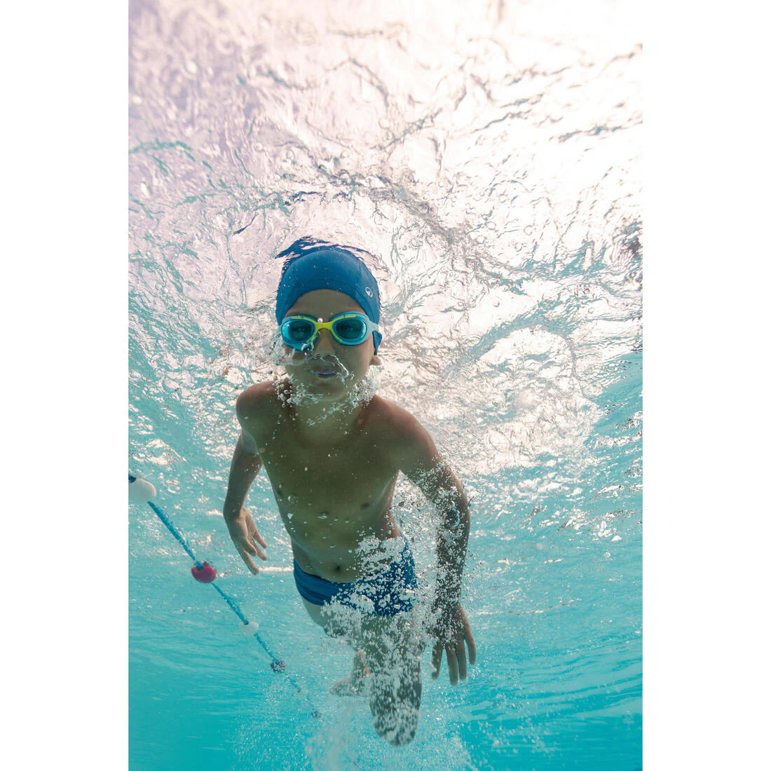 Swimming kit for boys: swimsuit, goggles, cap, bag - 100 Blue - Image 8