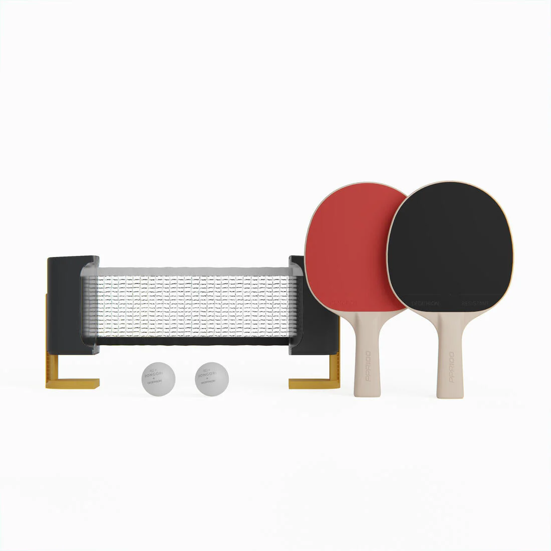 Table Tennis Set for Small Tables with Rollnet + 2 PPR100 Bats + 2 Balls