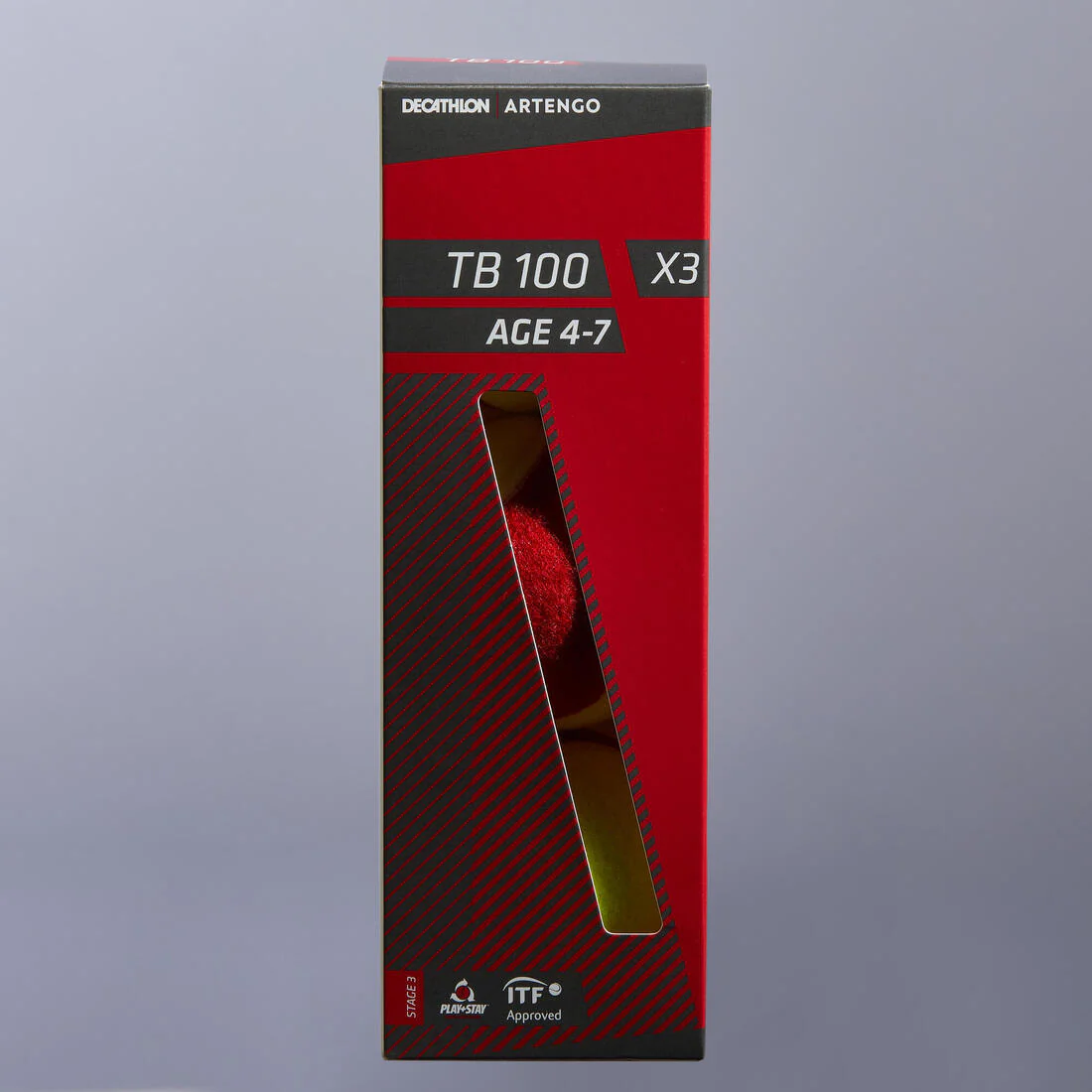 Tennis Ball TB100*3 - Red - Image 2
