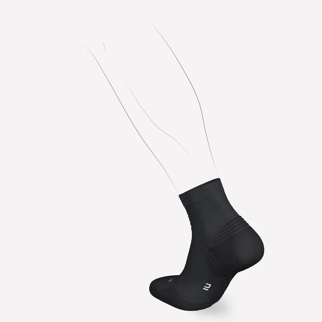 Thick Running Socks Mid Pack of 2 Pairs Run 500 - Image 5