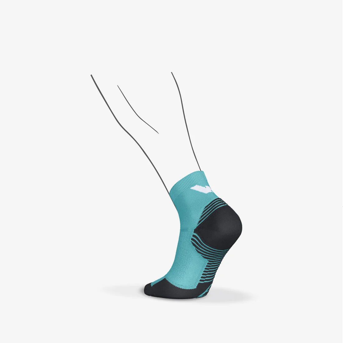 Thick Running Socks Mid Pack of 2 Pairs Run 500 - Image 7