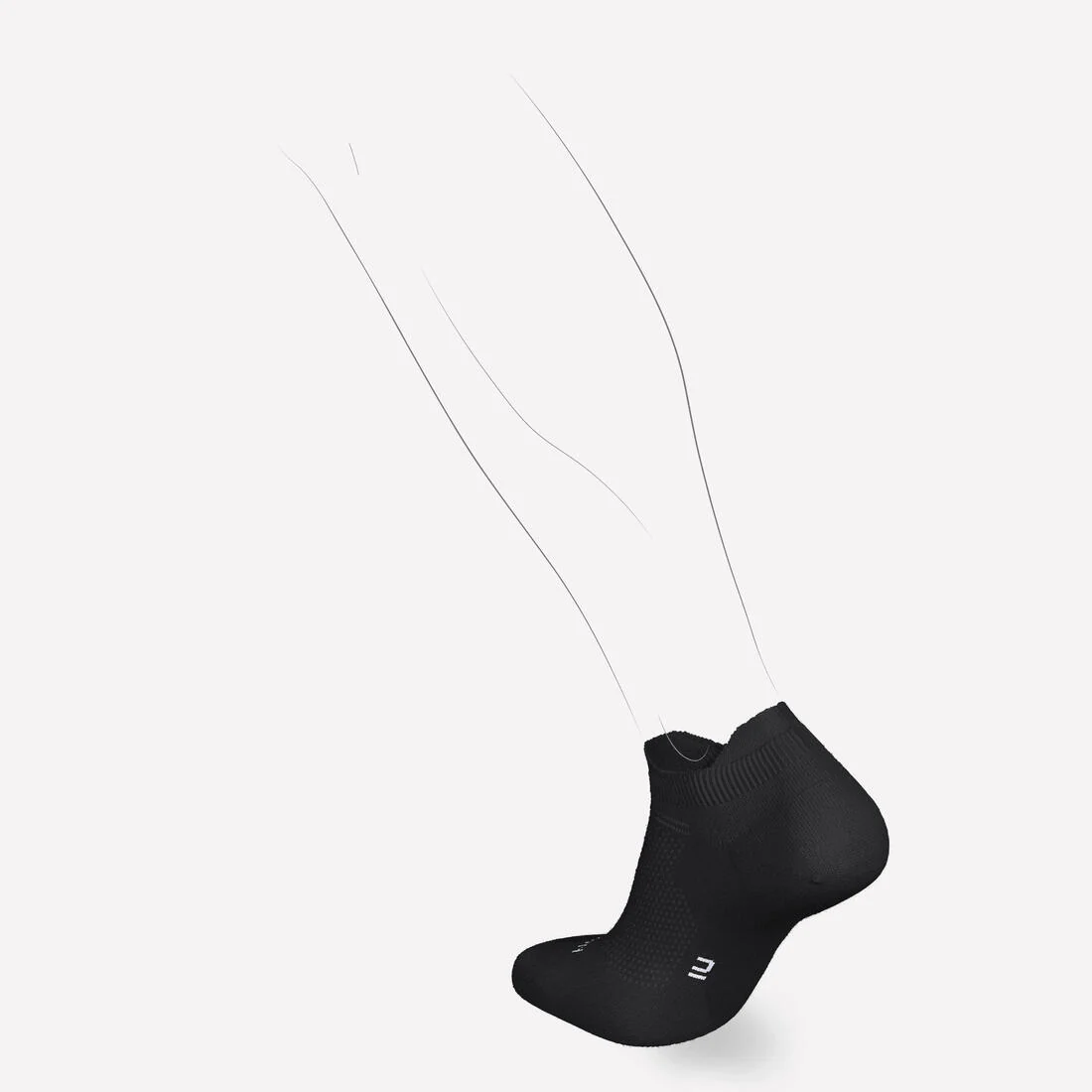 Thin Running Socks Invisible Pack of 2 Pairs Run 500 - Image 11