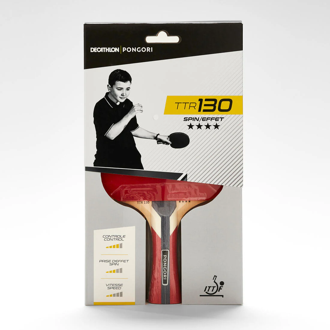 TTR 130 4* Spin Club and School Table Tennis Bat - Image 3