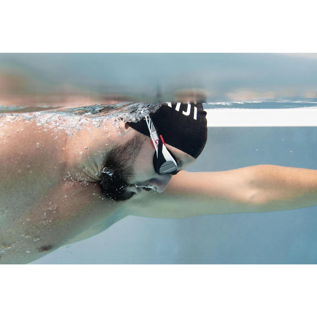 TURN swimming goggles - Mirrored lenses - Single size - Black white red - Image 11
