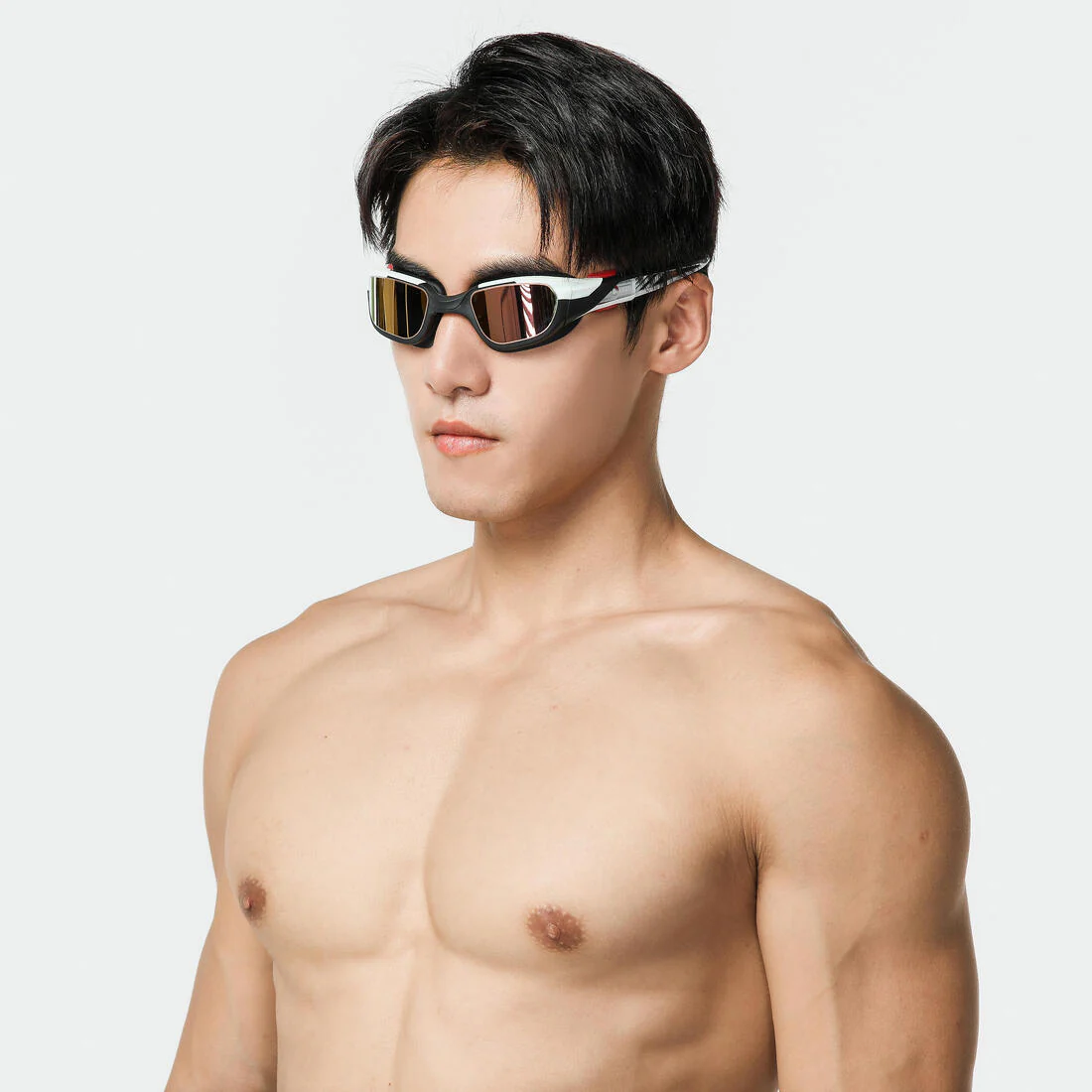 TURN swimming goggles - Mirrored lenses - Single size - Black white red - Image 7