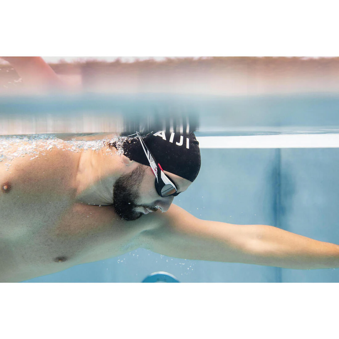 TURN swimming goggles - Mirrored lenses - Single size - Black white red - Image 9