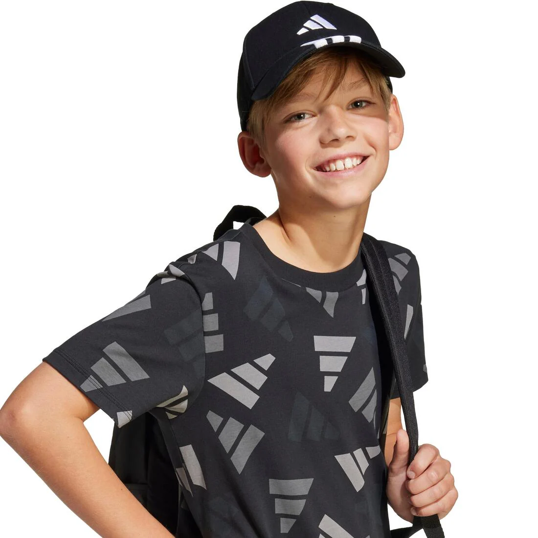 Unisex 3-Stripes Baseball Cap, Black - Image 5