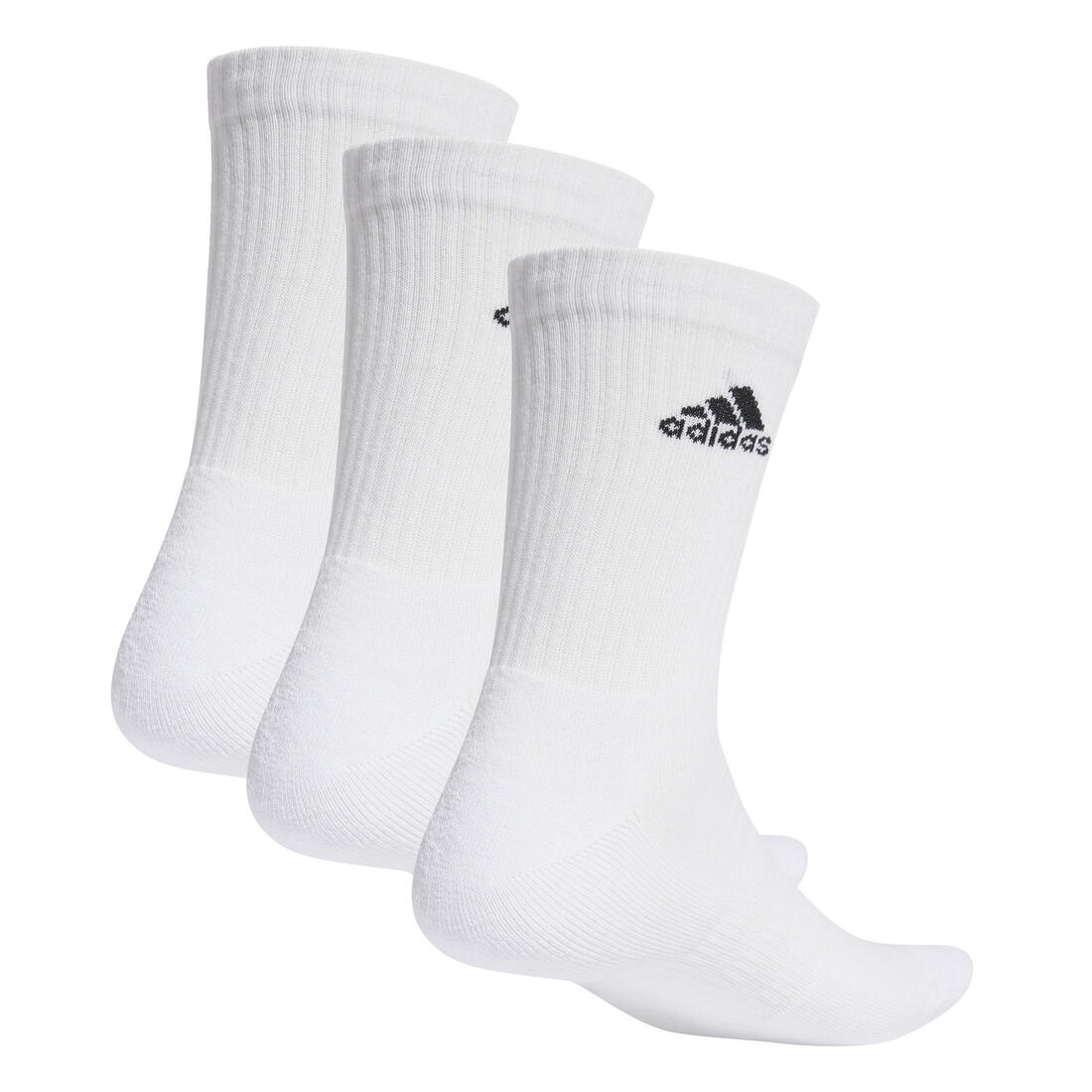 Unisex Cushioned Crew Socks 3 Pairs, White - Image 4