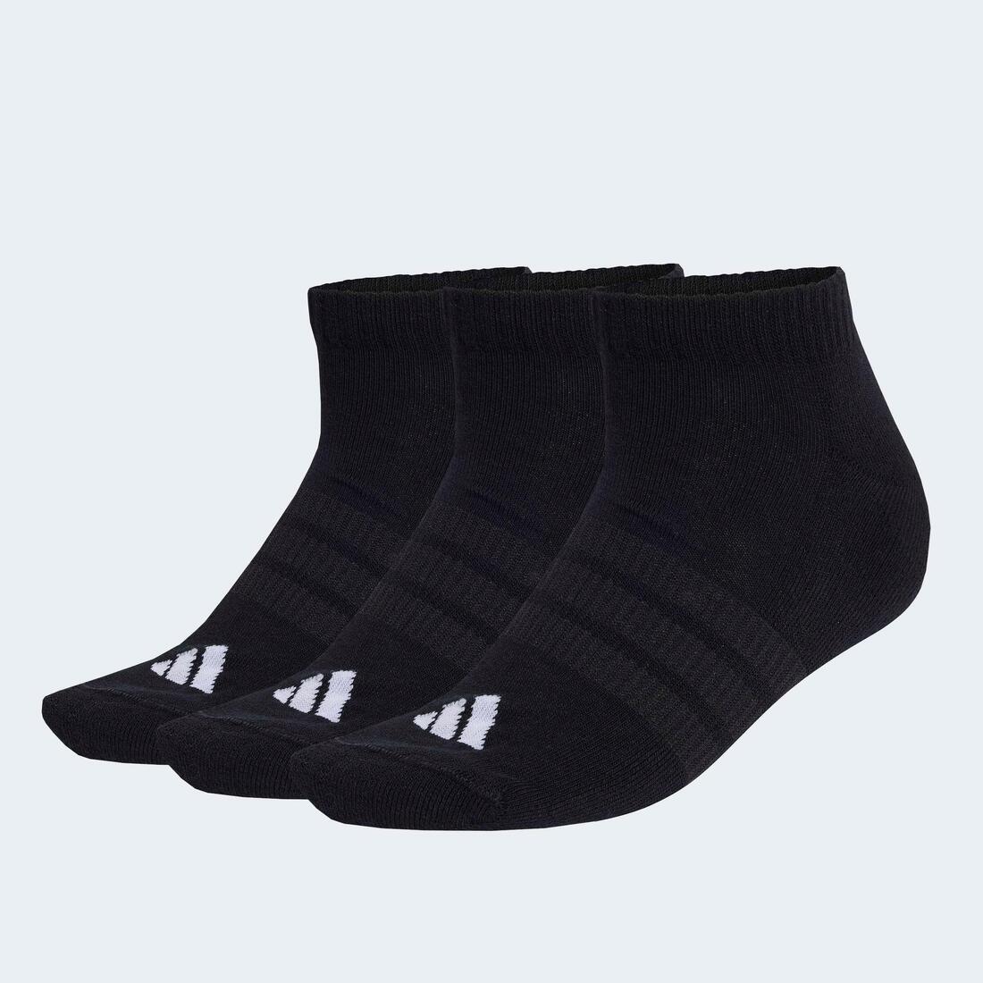Unisex Cushioned Essentials Low Cut Socks 3 Pair Pack, Black