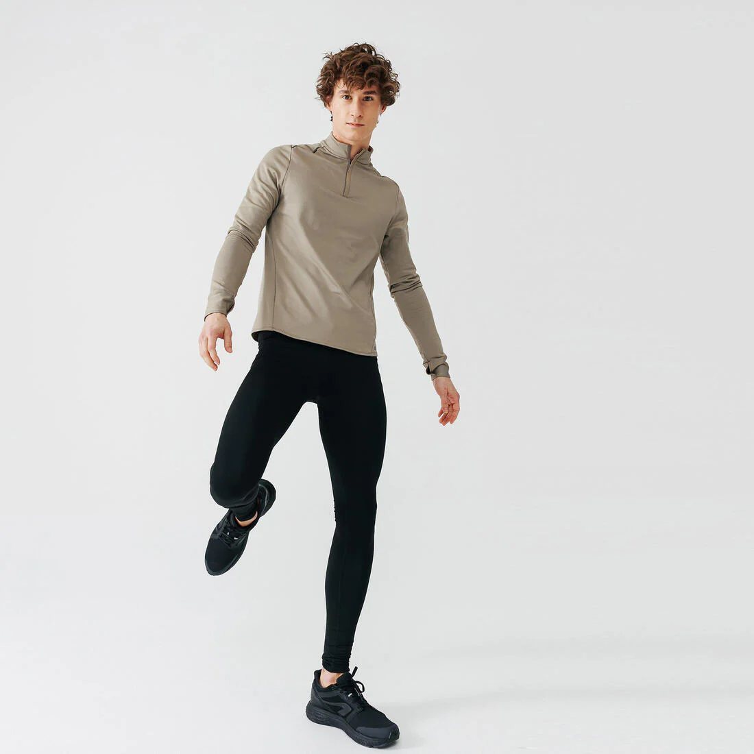 WARM MEN'S RUNNING TIGHTS BLACK - Image 5