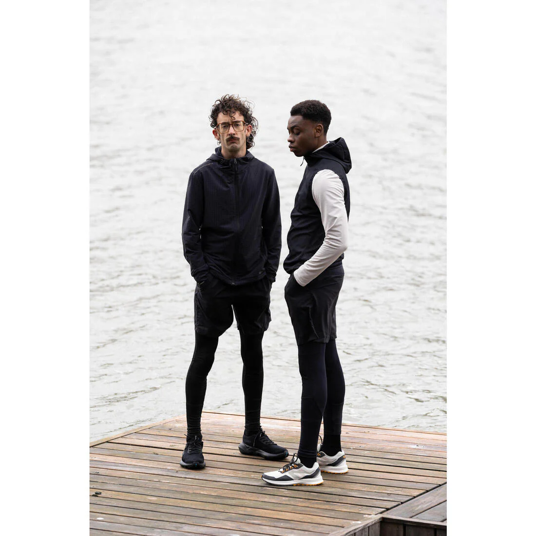 WARM MEN'S RUNNING TIGHTS BLACK - Image 8