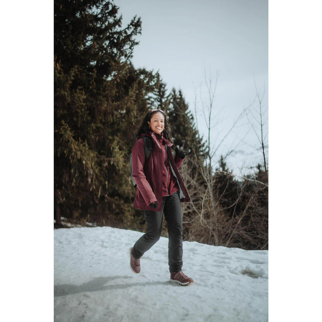 Women’s 3-in-1 warm hiking jacket 0°C, NH100 - Image 12