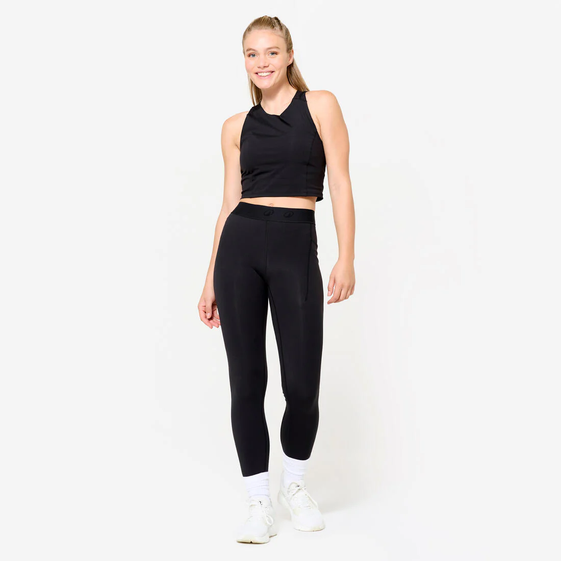 Women's Body-Hugging Fitness Cropped Tank Top - Black - Image 2