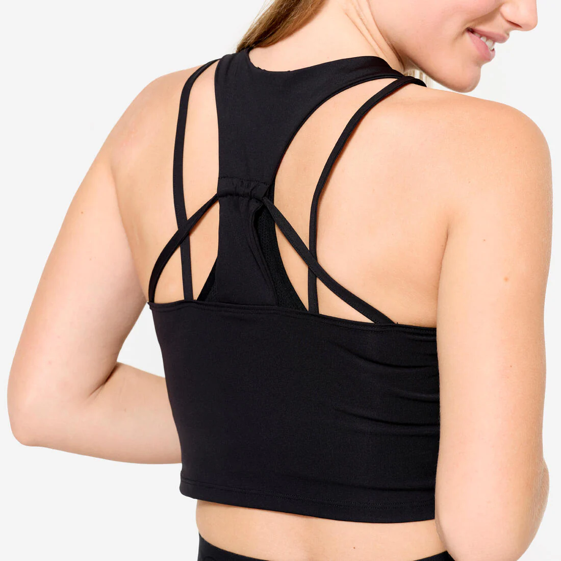 Women's Body-Hugging Fitness Cropped Tank Top - Black - Image 3