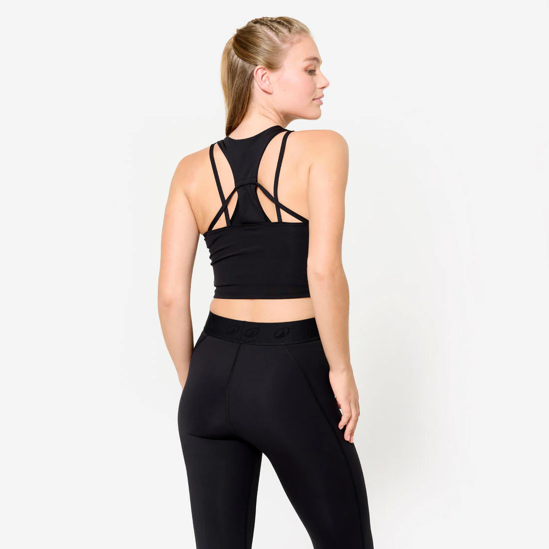 Women's Body-Hugging Fitness Cropped Tank Top - Black - Image 4