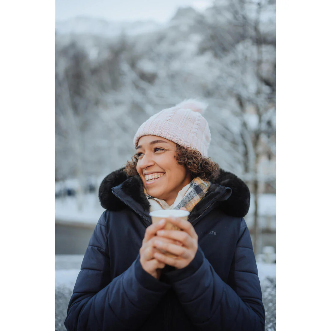 WOMEN’S CABLE-KNIT FUR WOOL SKI HAT - Image 6