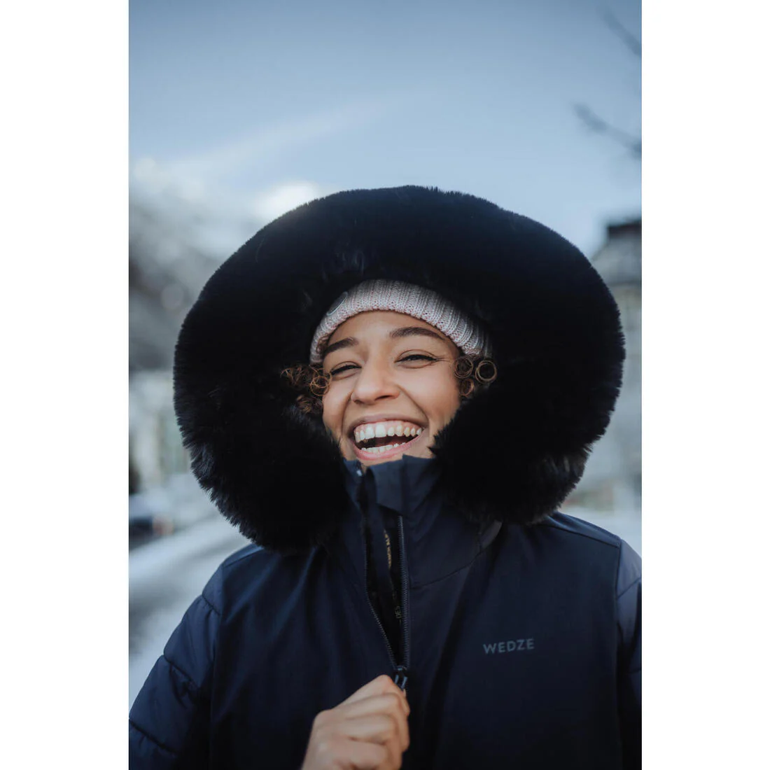 WOMEN’S CABLE-KNIT FUR WOOL SKI HAT - Image 8
