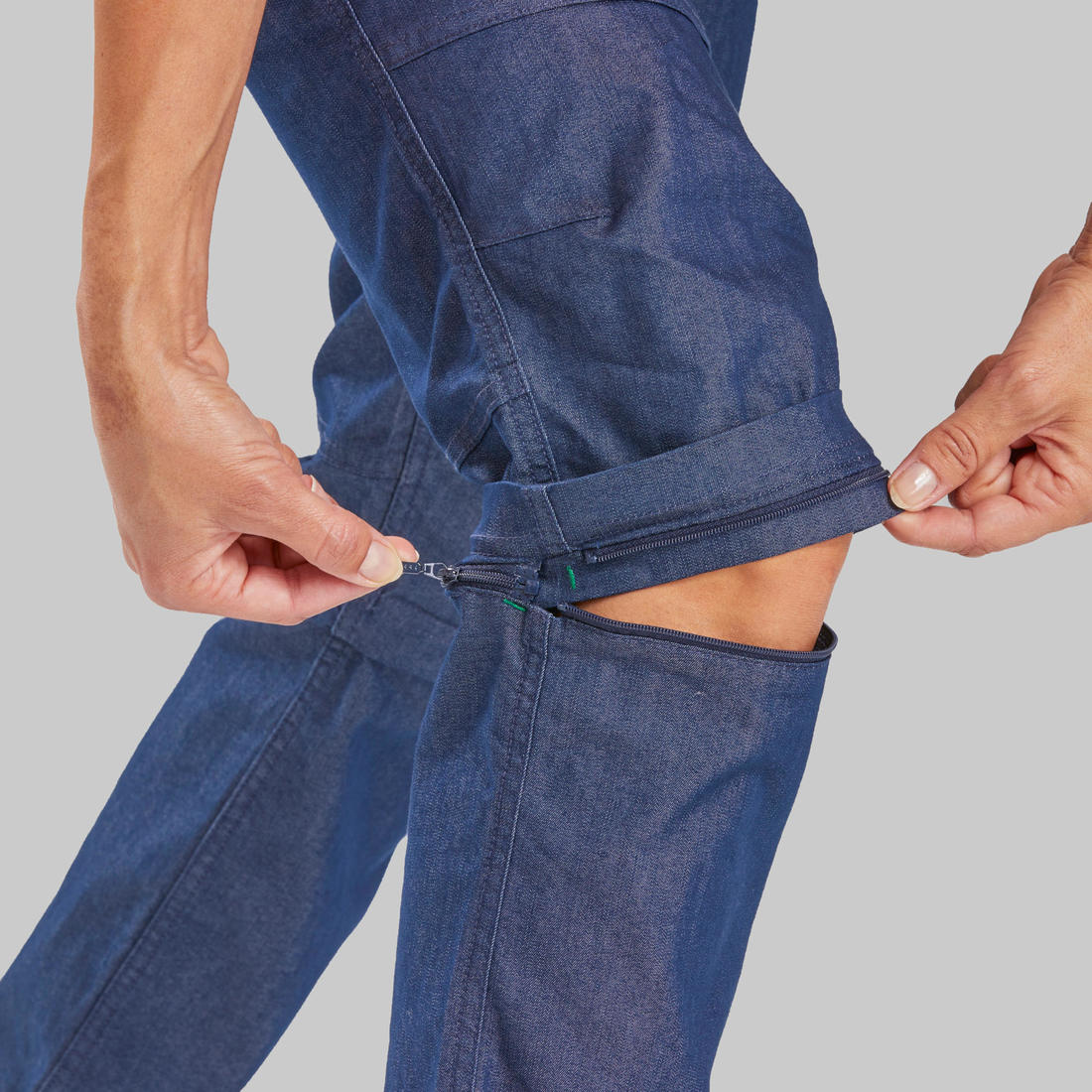 Womenâs convertible hiking trousers, TRAVEL 100 Jeans Convert. - Blue - Image 14