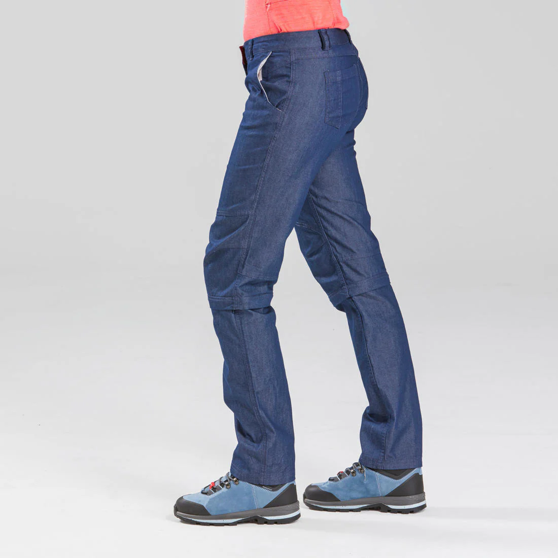 Womenâs convertible hiking trousers, TRAVEL 100 Jeans Convert. - Blue - Image 8