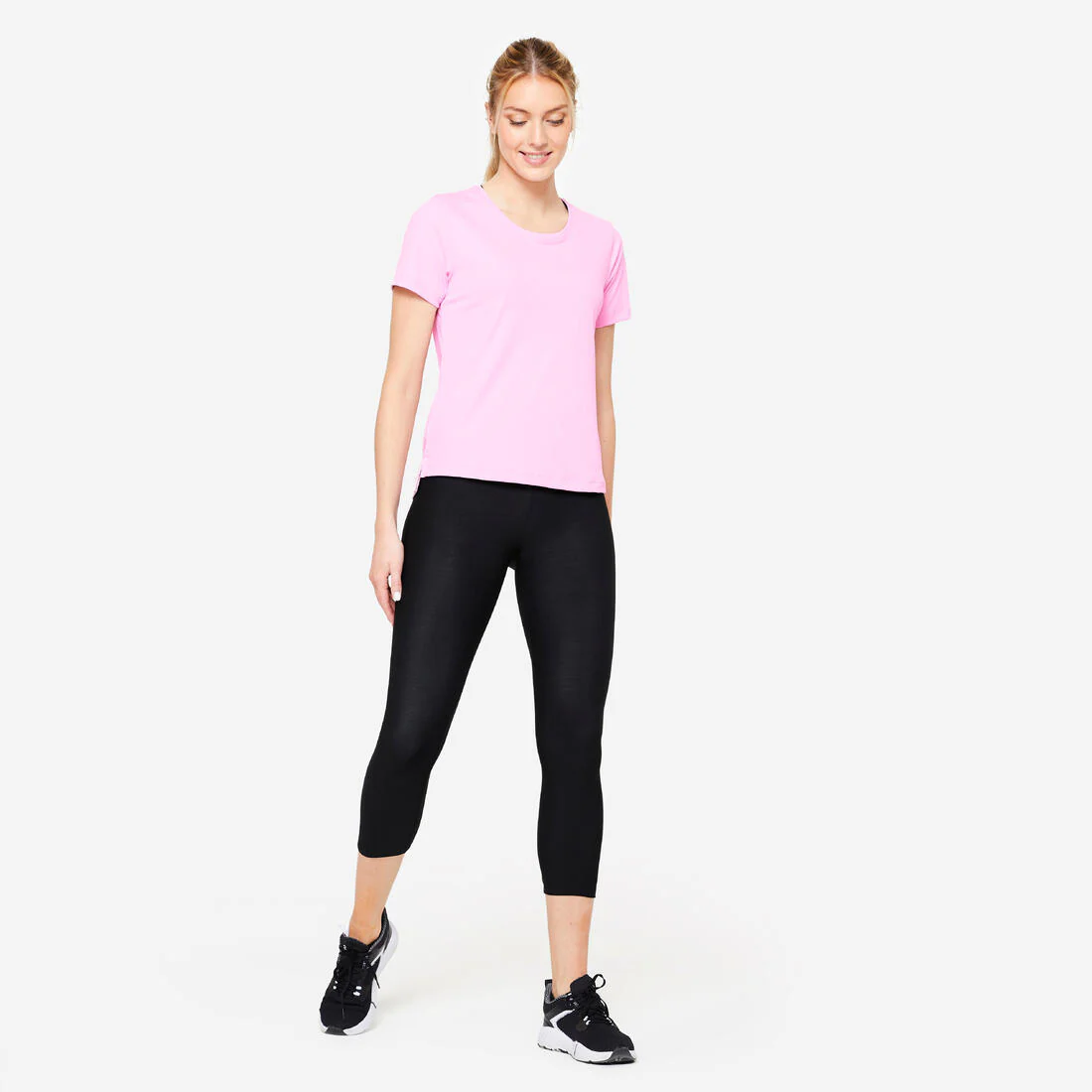 Women's Fitness Cardio Cropped Leggings - Smoky Black - Image 2