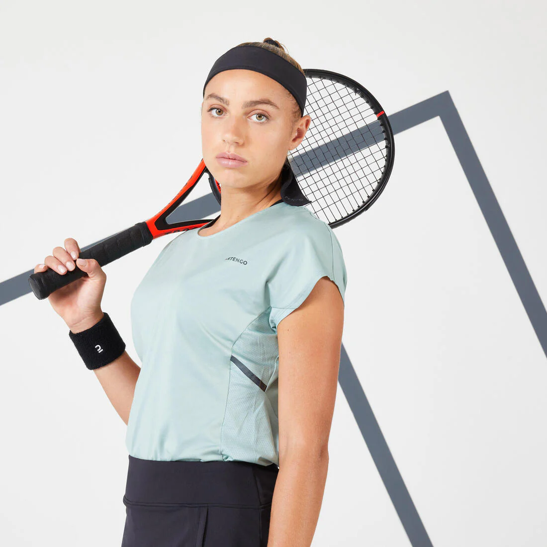 Women's Dry Crew Neck Soft Tennis T-Shirt Dry 500 - Off - Image 7