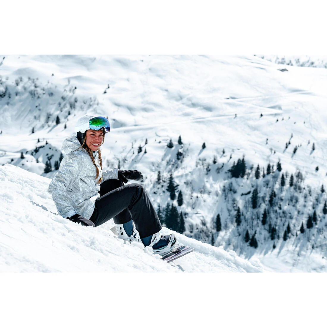 Women’s durable and waterproof ski and snowboard trousers, SNB 500 - Black - Image 13