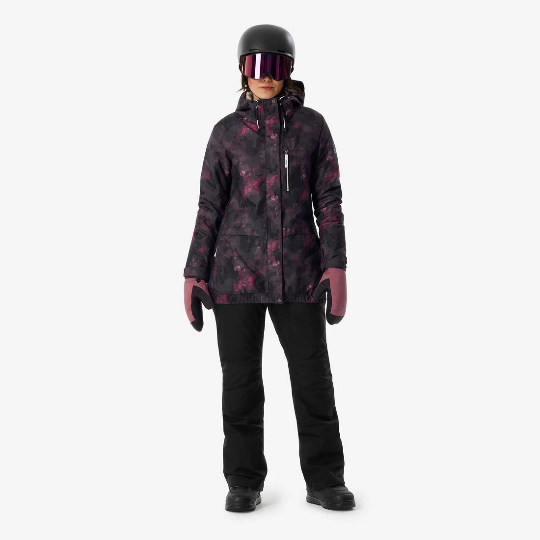 Women’s durable and waterproof ski and snowboard trousers, SNB 500 - Black - Image 3