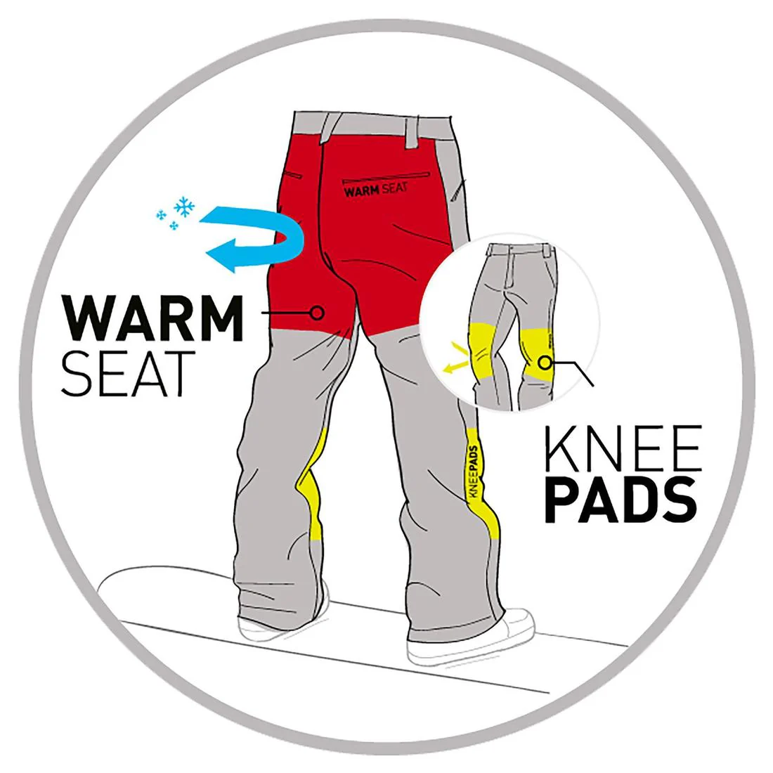 Women’s durable and waterproof ski and snowboard trousers, SNB 500 - Black - Image 8