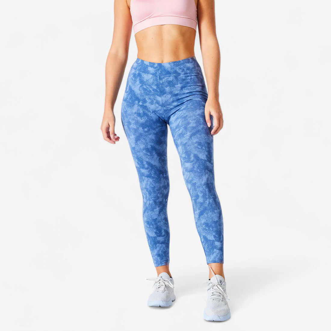 Women's Fitness 7/8 Leggings Fit+ 500 - Pink/Fuchsia Print