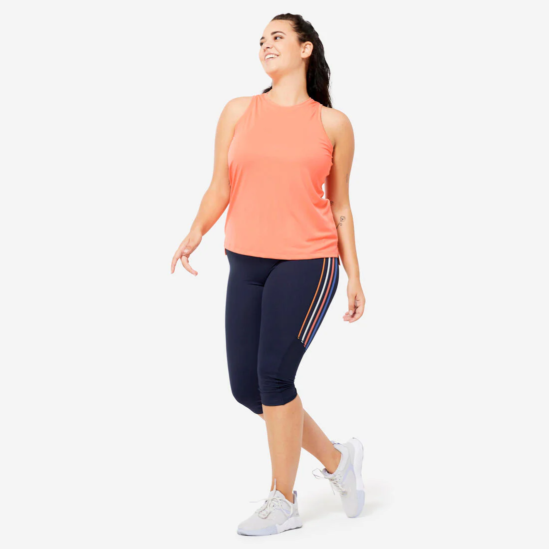 Women's Fitness Cardio High-Waist Cropped Bottoms - Marl - Image 3
