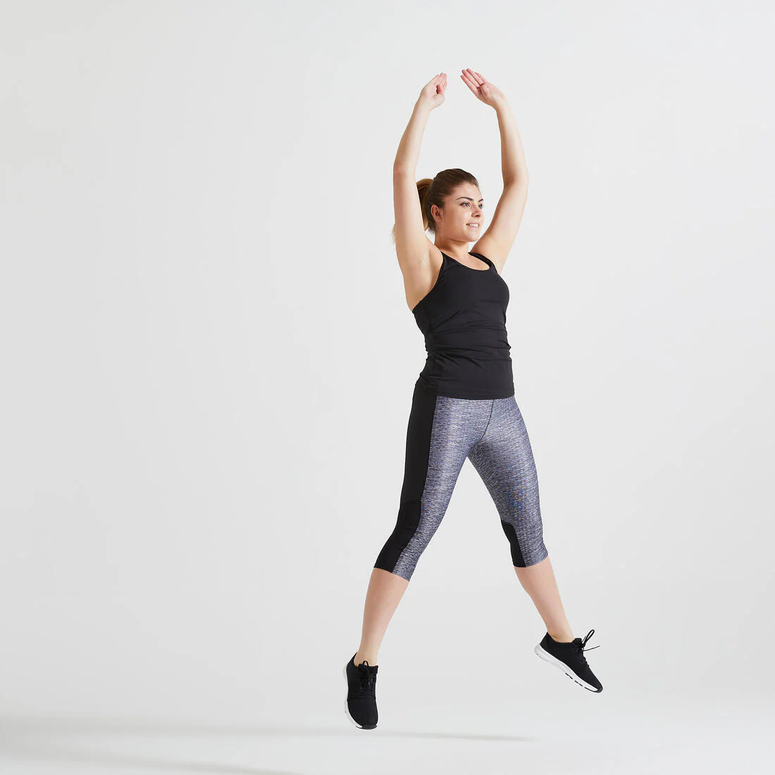 Women's Fitness Cardio High-Waist Cropped Bottoms - Marl - Image 4