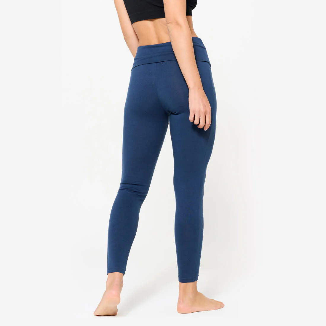 Women's Gentle Yoga High-Waisted Leggings - Navy Blue - Image 4