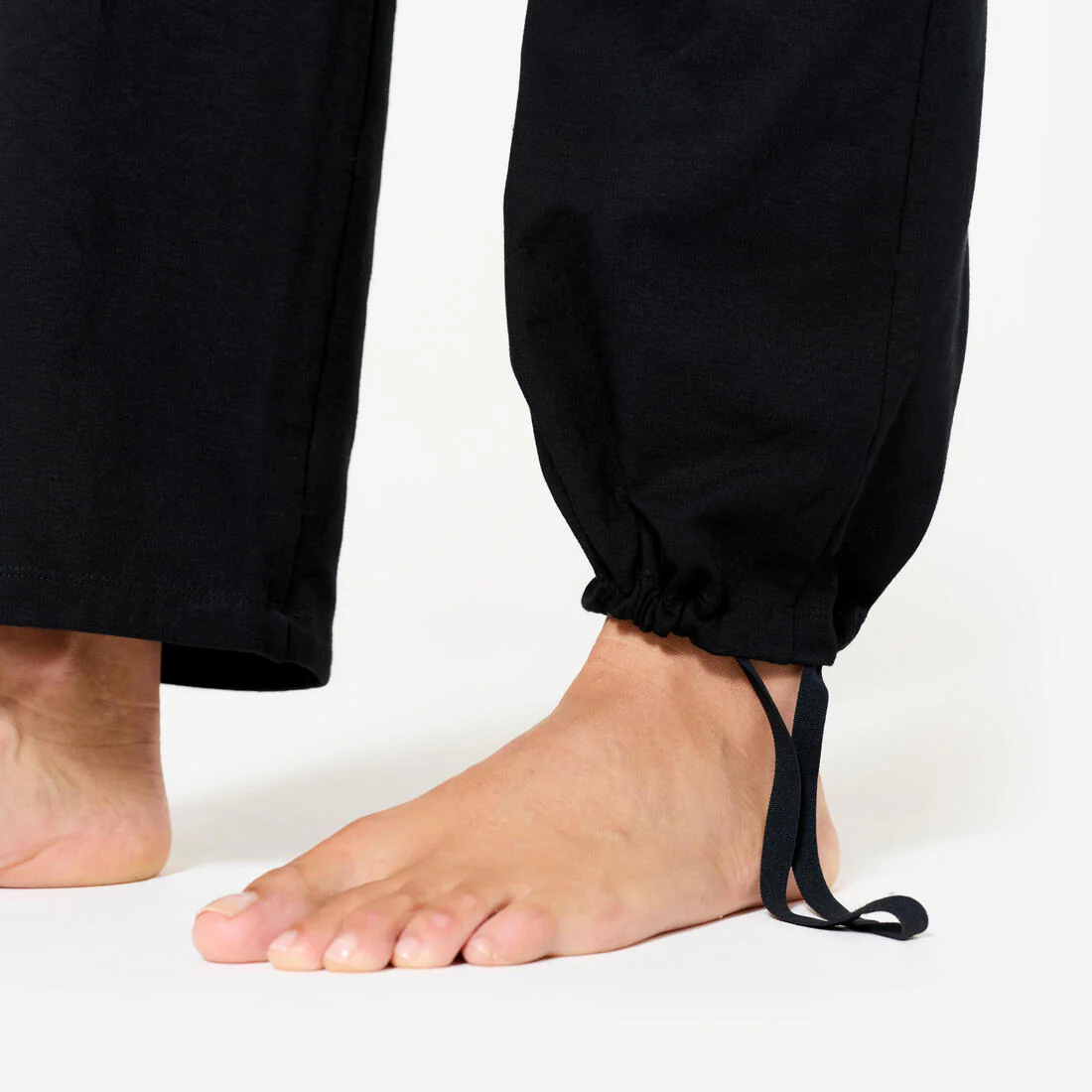 Women's High-Waisted Cotton Yoga Bottoms - Ultra Black - Image 3