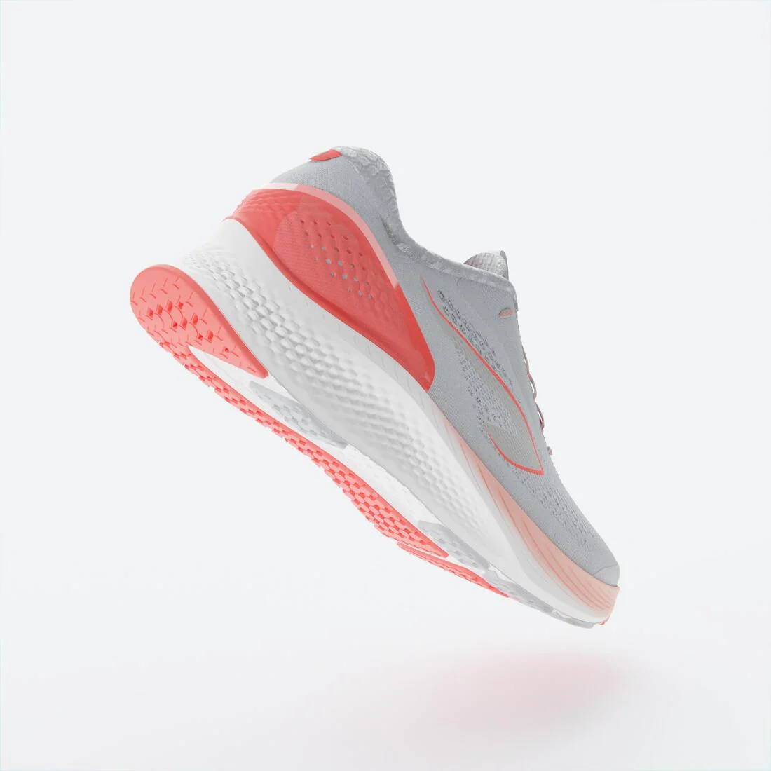 WOMEN'S KIPRUN KS 500 2 RUNNING SHOES - GREY AND CORAL - Image 10