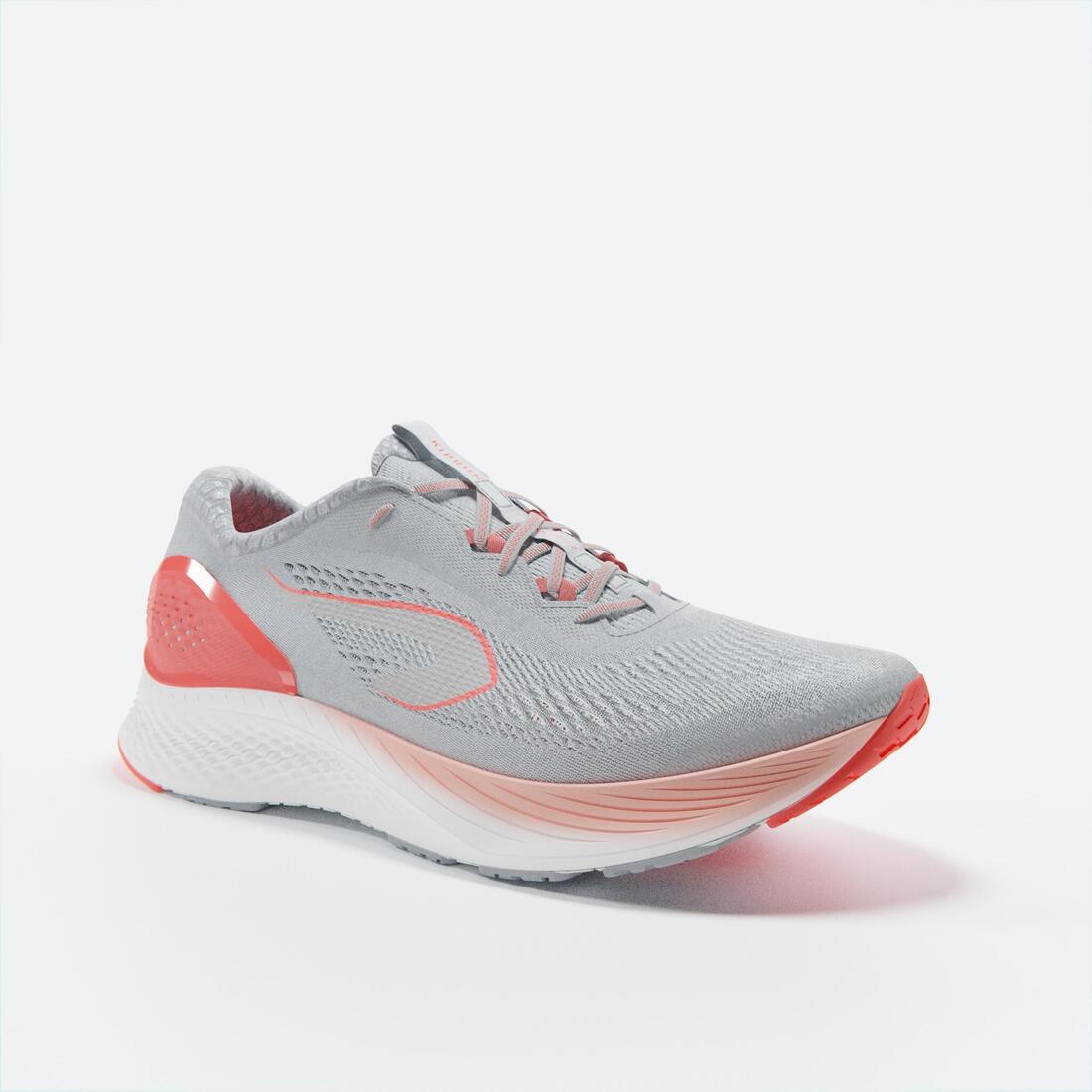 WOMEN'S KIPRUN KS 500 2 RUNNING SHOES - GREY AND CORAL - Image 12
