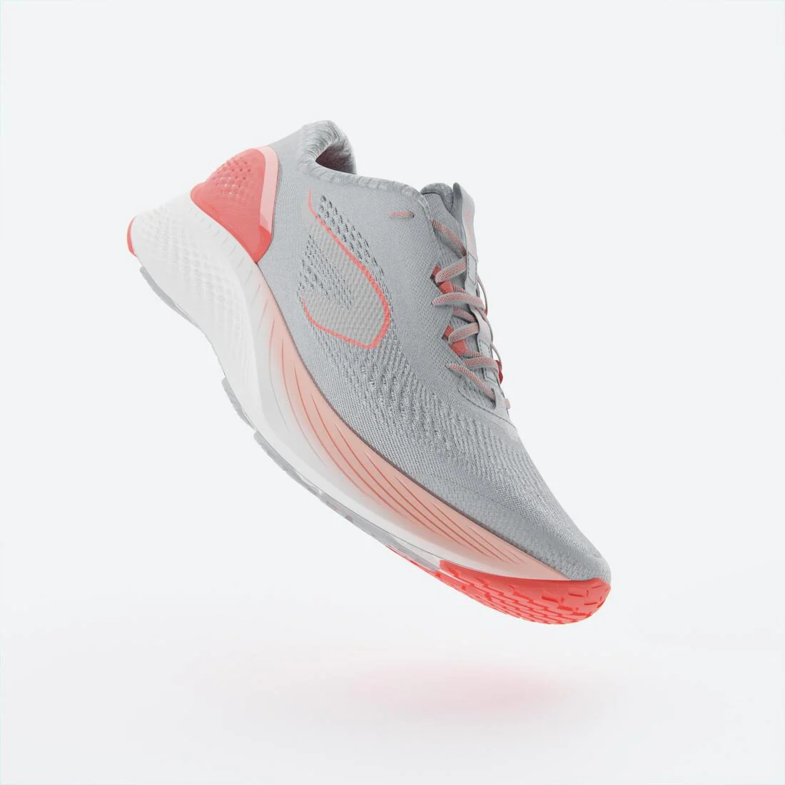 WOMEN'S KIPRUN KS 500 2 RUNNING SHOES - GREY AND CORAL - Image 2
